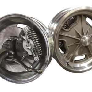 Premium Spindle Mount Finned Front Brake Kit Polished