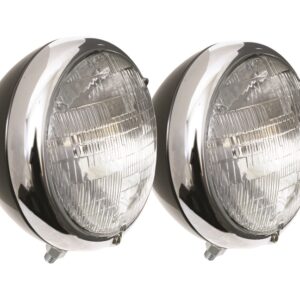 Hot Rod Arrow Style Headlights With Chrome Ring