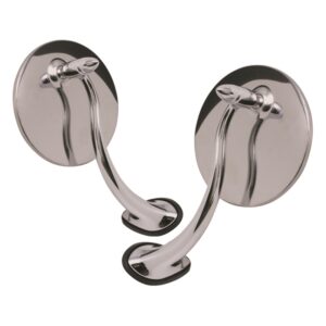 Stainless Steel Swan Neck Bolt On Mirrors Polished